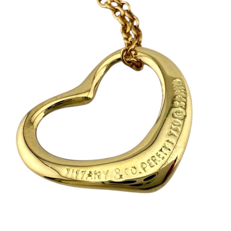 Tiffany & Co Open Heart Necklace 18k Gold 18K Yellow Gold Ladies Tiffany & Co