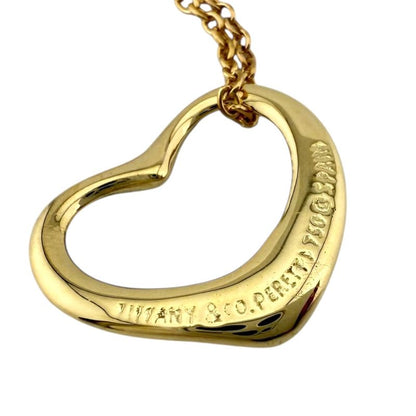 Tiffany & Co Open Heart Necklace 18k Gold 18K Yellow Gold Ladies Tiffany & Co