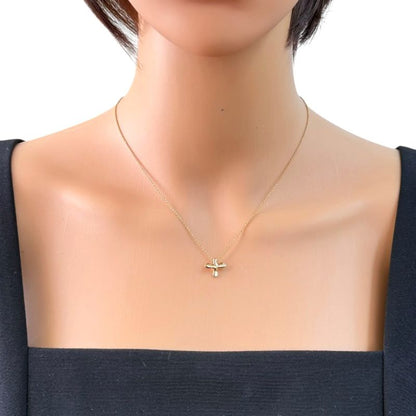 Tiffany & Co Bird Cross Necklace 18k Gold 18K Yellow Gold Ladies Tiffany & Co