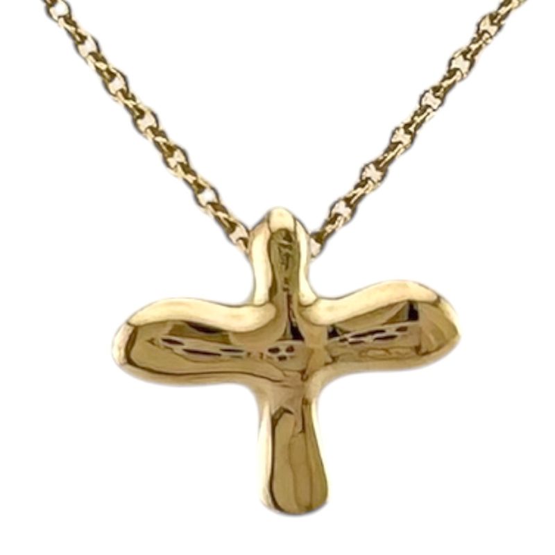 Tiffany & Co Bird Cross Necklace 18k Gold 18K Yellow Gold Ladies Tiffany & Co