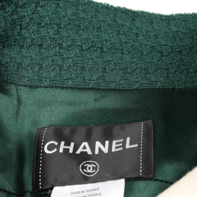 Chanel Coco Mark Button Wool Coat Ladies Used a