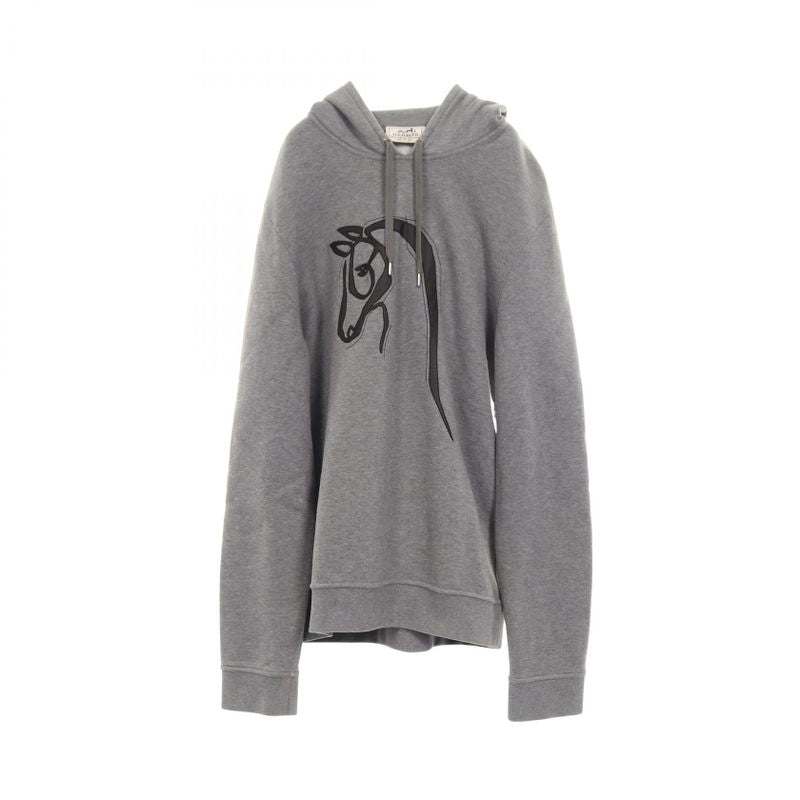 Hermes Hoodie Haw Scuff Zipper Patch Cotton Hoodie Men's Used a