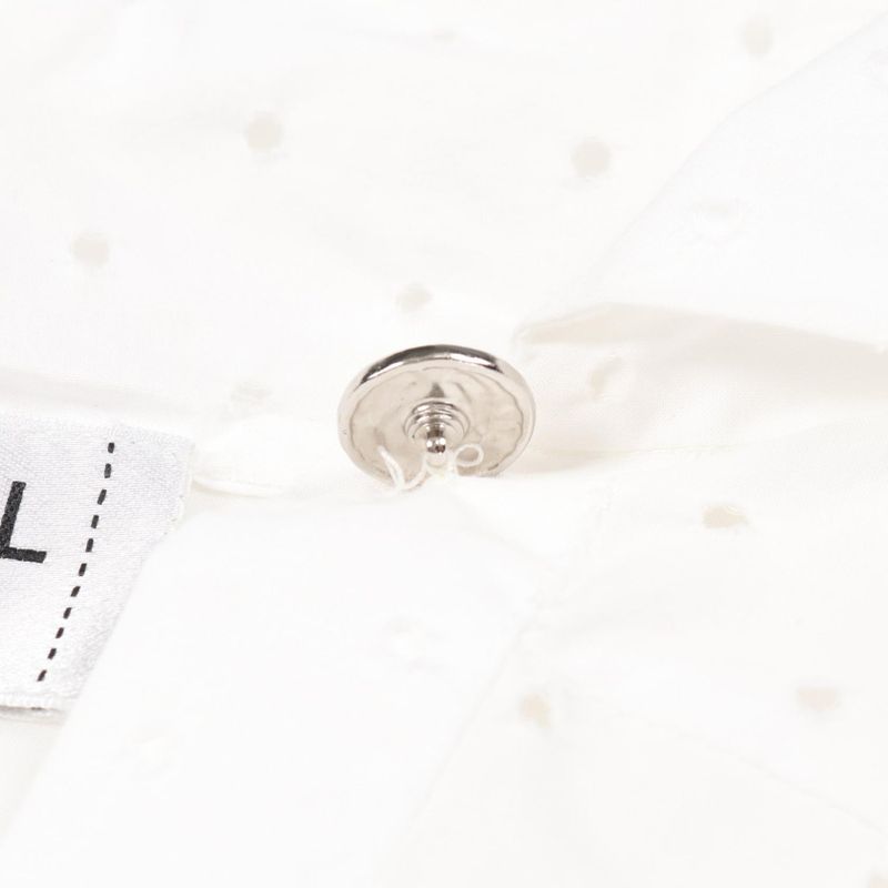 Chanel Blouse Coco Mark Button Perforated Cotton Shirt Ladies Used a