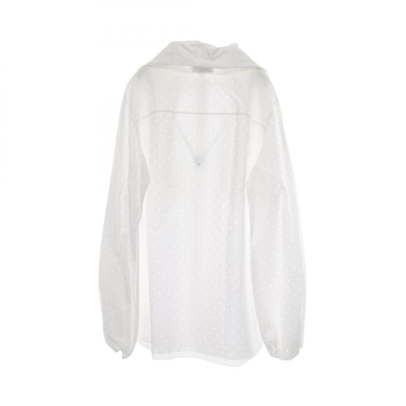 Chanel Blouse Coco Mark Button Perforated Cotton Shirt Ladies Used a