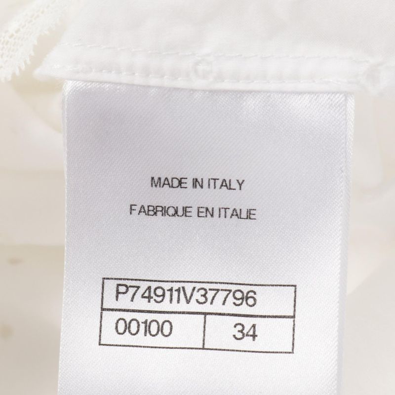 Chanel Blouse Coco Mark Button Perforated Cotton Shirt Ladies Used a