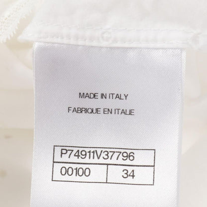 Chanel Blouse Coco Mark Button Perforated Cotton Shirt Ladies Used a