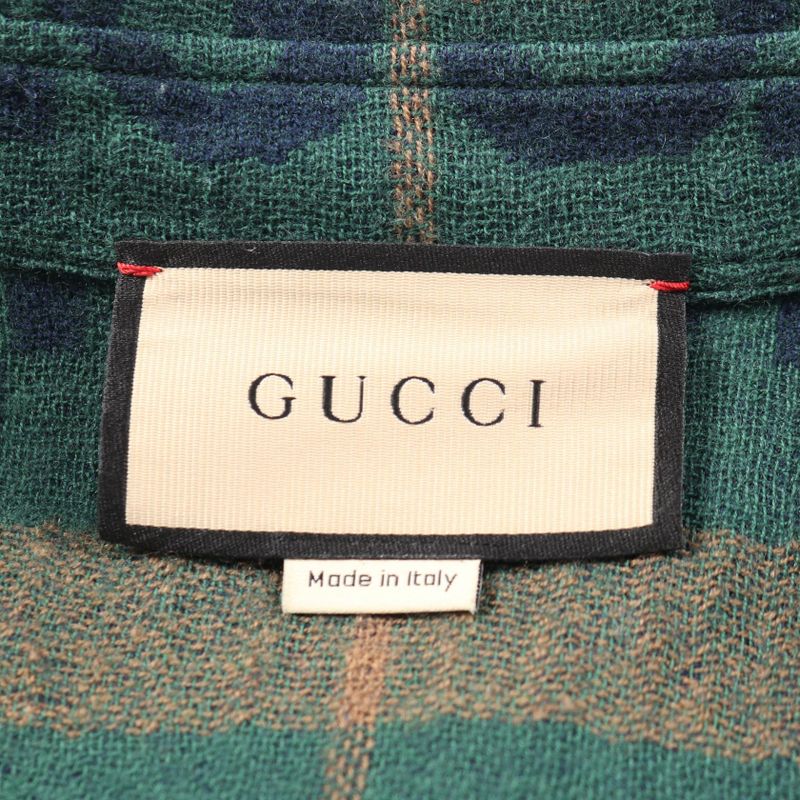 Gucci Jumbo GG Check Wool Shirt Men's Used a
