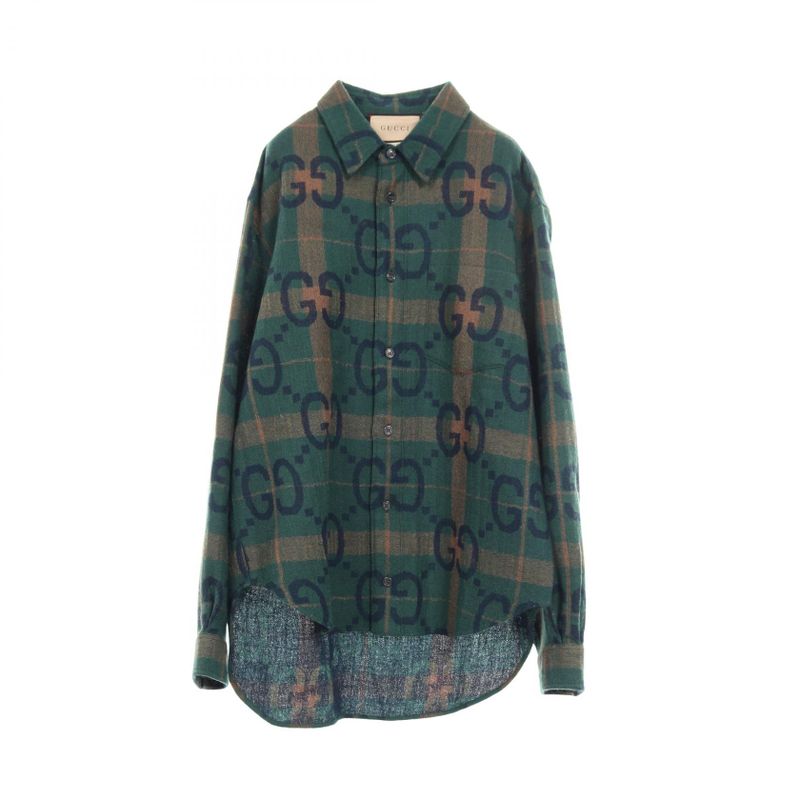 Gucci Jumbo GG Check Wool Shirt Men's Used a