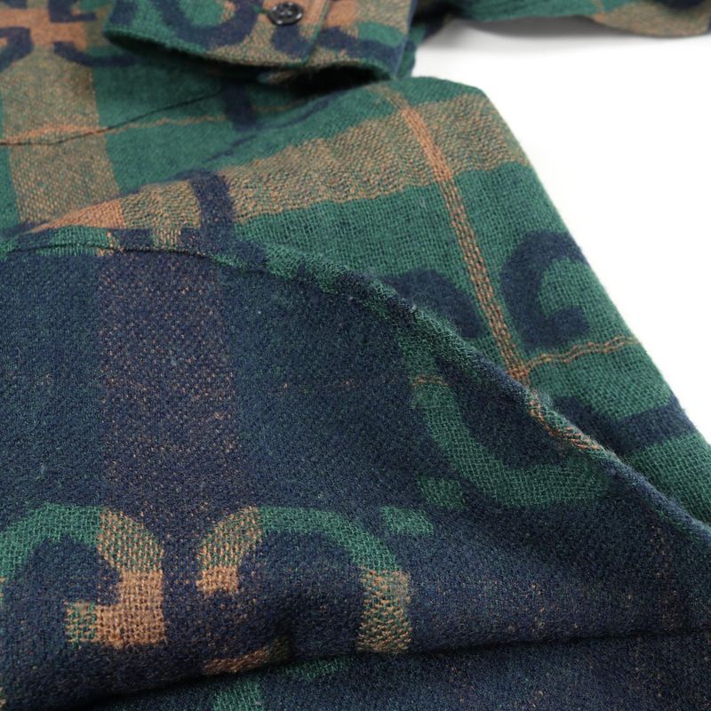 Gucci Jumbo GG Check Wool Shirt Men's Used a