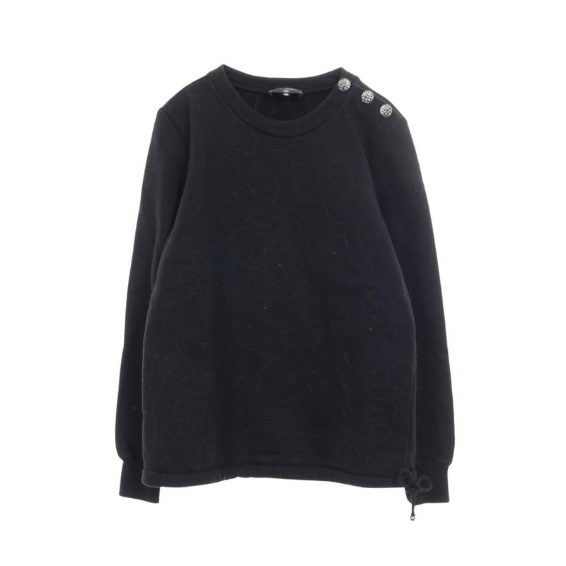 Chanel Sweatshirt Coco Mark Button Camellia Cotton Sweatshirt Ladies Used a