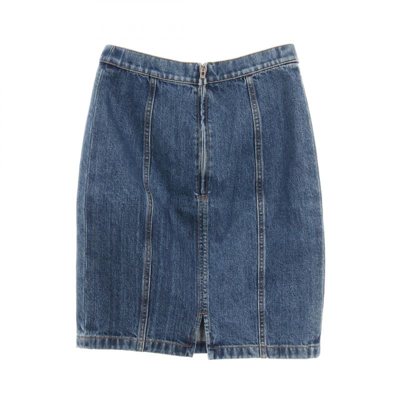 Chanel Skirt Coco Mark Button Cotton Skirt Women Used a