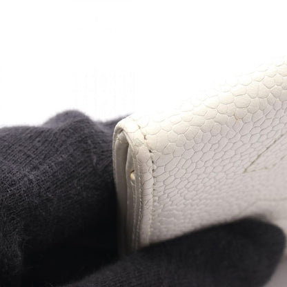 Chanel Coin Case Coco Mark White Caviar Skin (grained Calf) Coco Mark Coin Case