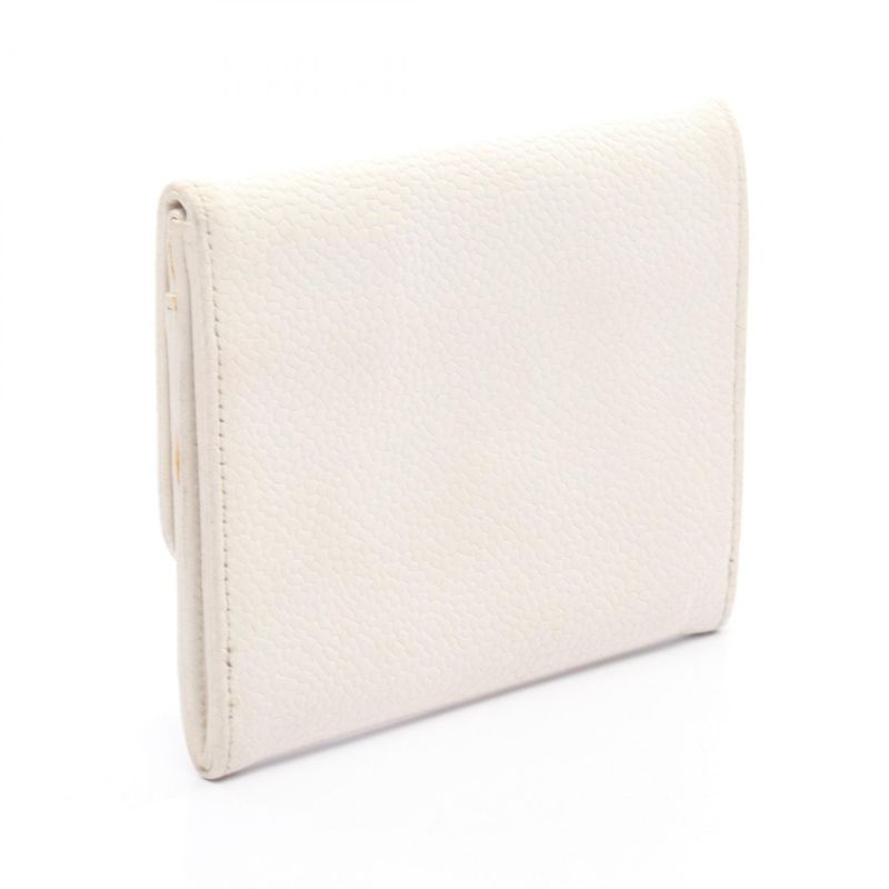 Chanel Coin Case Coco Mark White Caviar Skin (grained Calf) Coco Mark Coin Case