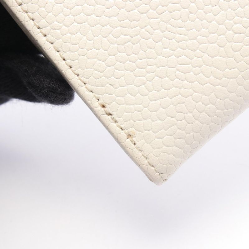 Chanel Coin Case Coco Mark White Caviar Skin (grained Calf) Coco Mark Coin Case