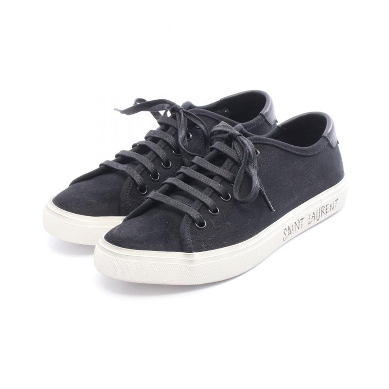 Saint Laurent Paris Sneakers Malibu Black Canvas Leather Sneakers Women Used a