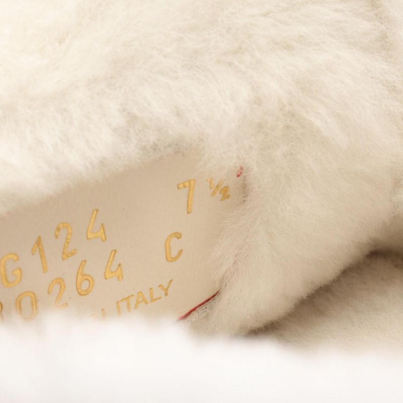 Prada Loafers Triangle Logo Mouton Suede Shearling Loafers Women's Unused