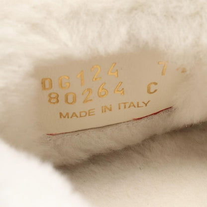 Prada Loafers Triangle Logo Mouton Suede Shearling Loafers Women's Unused