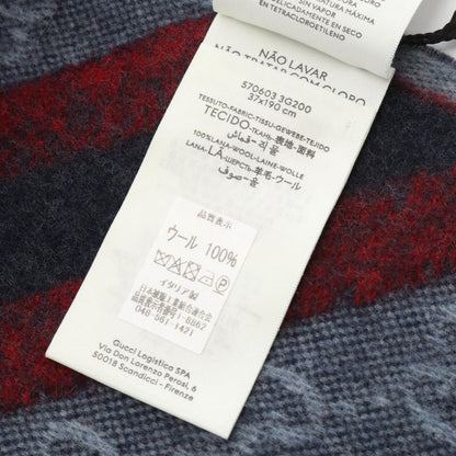 Gucci Scarf GG Pattern 5706033g2004068 Midnight Blue Wool Scarf Unisex