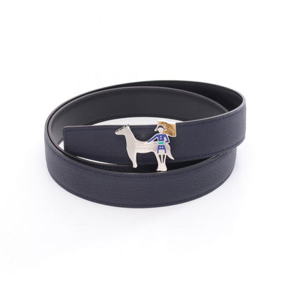 Hermes Belt Horse Motif Buckle Calf Belt Men's Unused