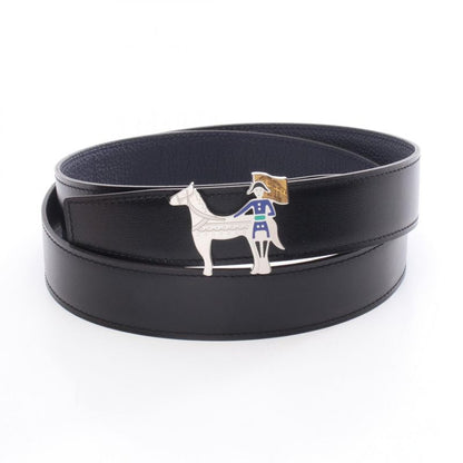 Hermes Belt Horse Motif Buckle Calf Belt Men's Unused