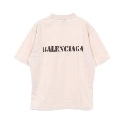 Balenciaga Cut and Sewn Stencil Type XS Beige Cotton T-Shirt Men's Used a