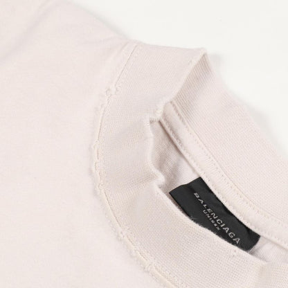 Balenciaga Cut and Sewn Stencil Type XS Beige Cotton T-Shirt Men's Used a