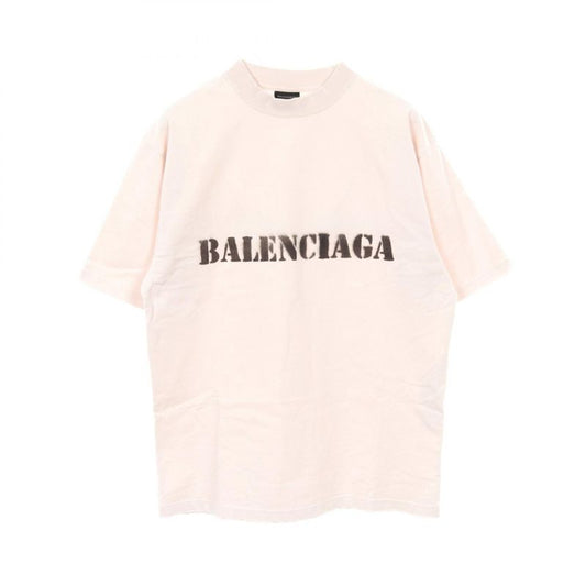 Balenciaga Cut and Sewn Stencil Type XS Beige Cotton T-Shirt Men's Used a