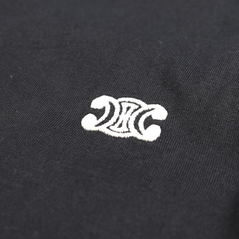 Celine Cut and Sewn Triomphe Embroidered Cotton T-Shirt Men's Used a