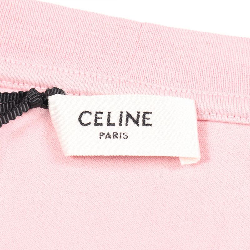Celine Cut and Sewn Loose 2x681671q Pink Cotton T-Shirt Men's Never Used