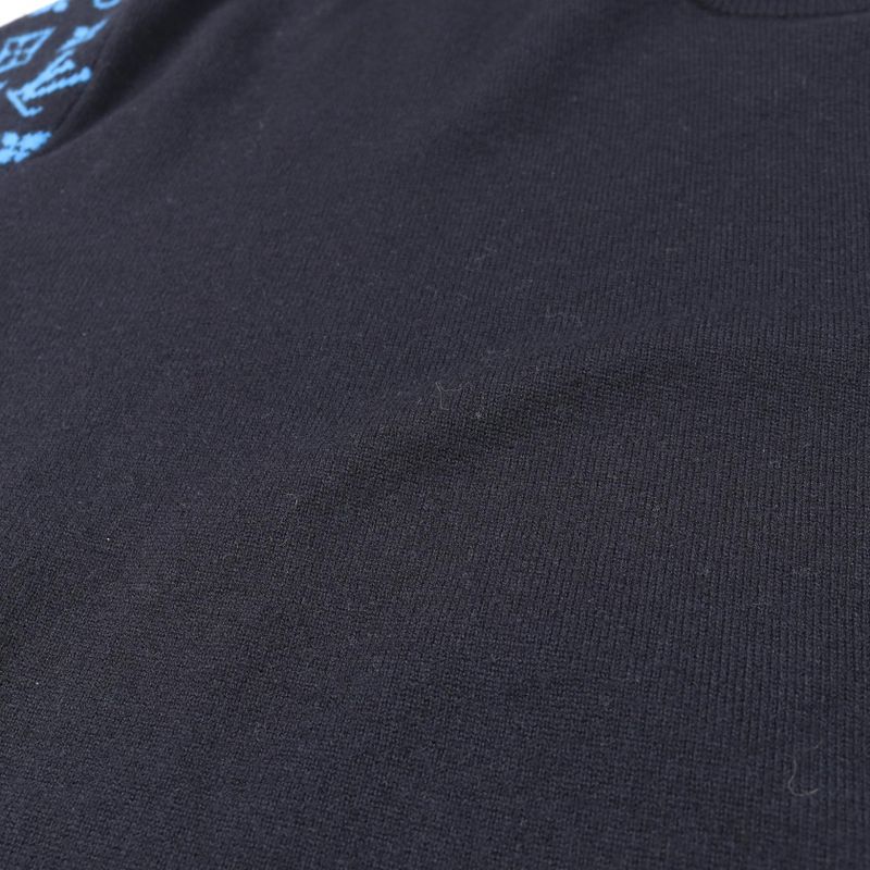 Louis Vuitton Knit Monogram Sleeve Wool Cashmere Knit Men's Used B