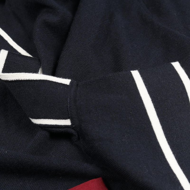 Gucci Polo Shirt Navy Silk Cotton Knit Women's Used a