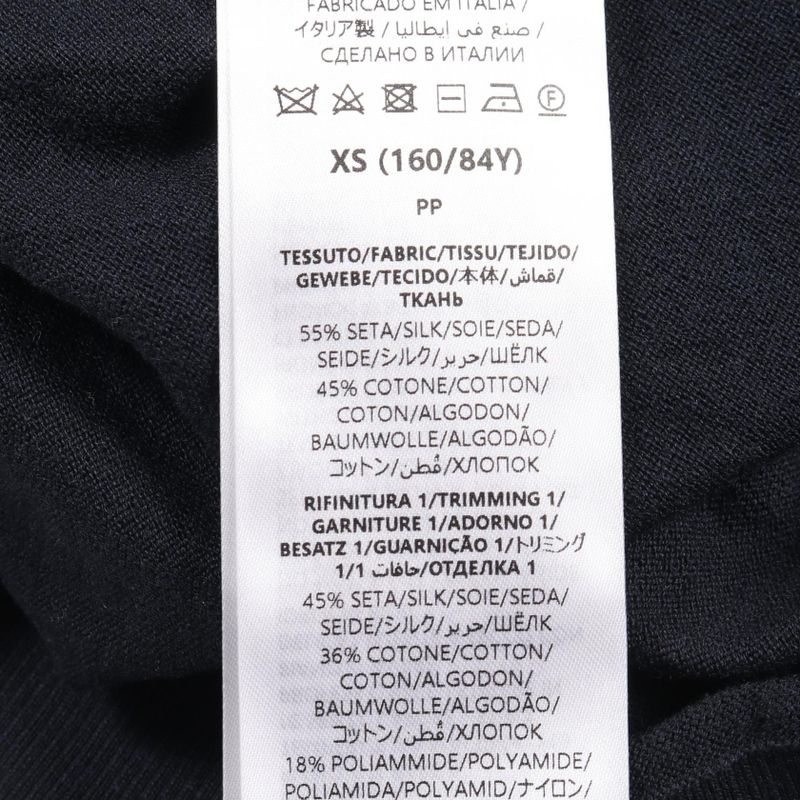 Gucci Polo Shirt Navy Silk Cotton Knit Women's Used a