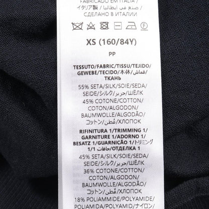 Gucci Polo Shirt Navy Silk Cotton Knit Women's Used a