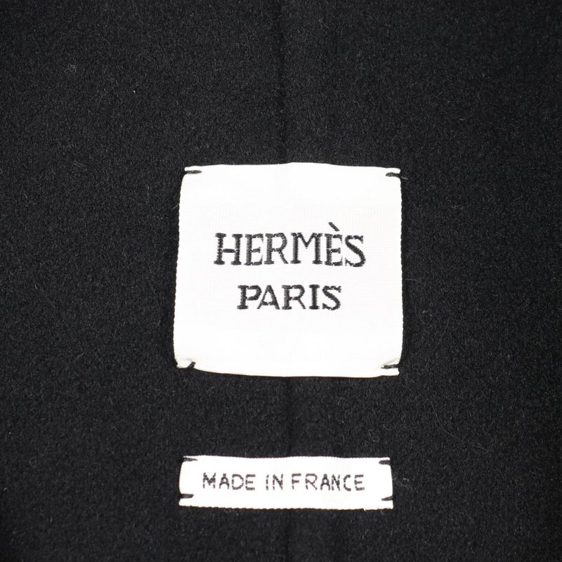 Hermes Serie Button Cashmere Coat Women's Used a