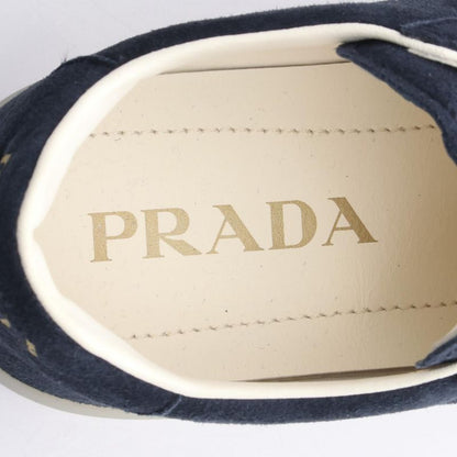 Prada Sneakers Triangle Logo Navy Suede Sneakers Women's Never Worn