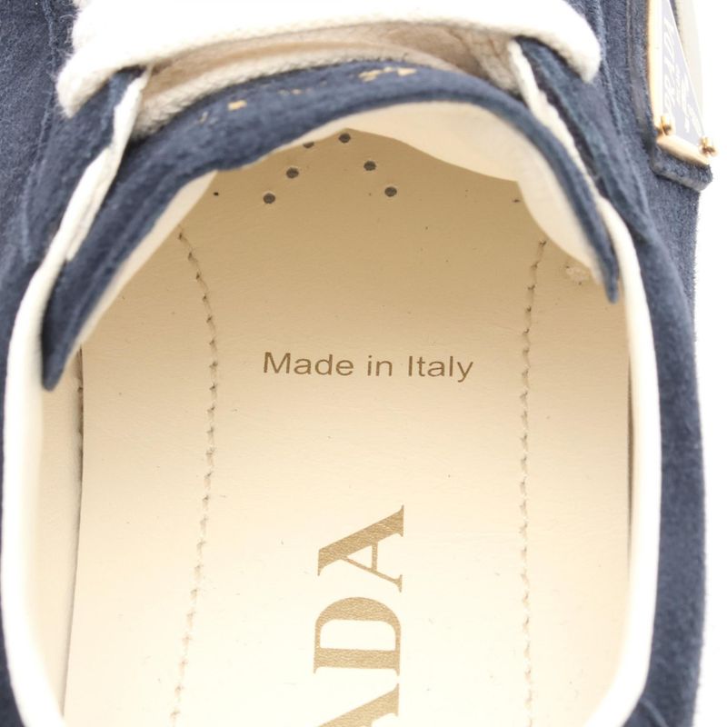 Prada Sneakers Triangle Logo Navy Suede Sneakers Women's Never Worn
