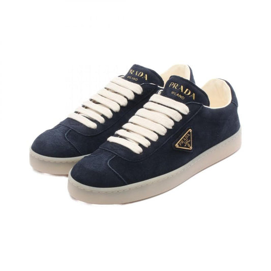 Prada Sneakers Triangle Logo Navy Suede Sneakers Women's Never Worn