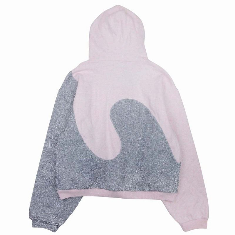 23ss Dior Erl Dior Erl Lame Mix Sweatshirt Hoodie Pullover Cut Cotton Lined