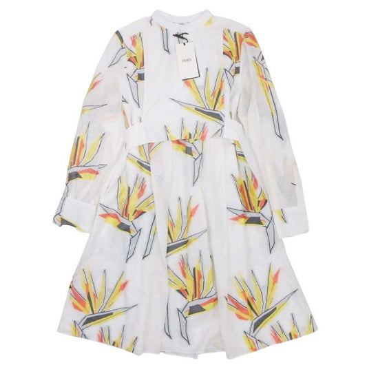 16ss Fendi Resort Collection Birds of Paradise Dress Silk Blend Birds of
