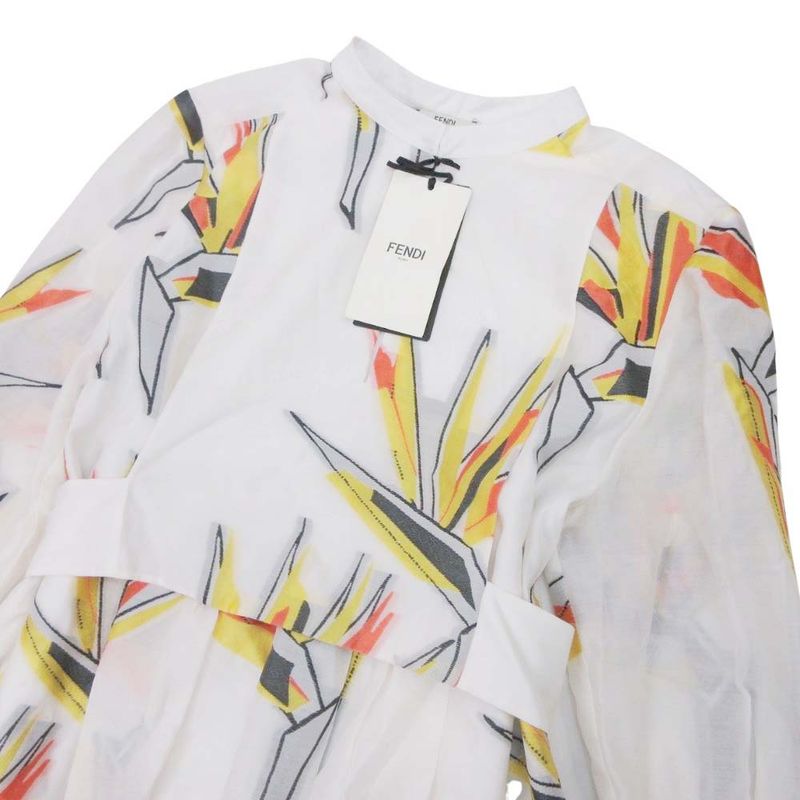 16ss Fendi Resort Collection Birds of Paradise Dress Silk Blend Birds of
