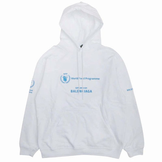 23ss Balenciaga Wfp Logo Print Hoodie Sweatshirt Pullover Lined Cotton Oversize D