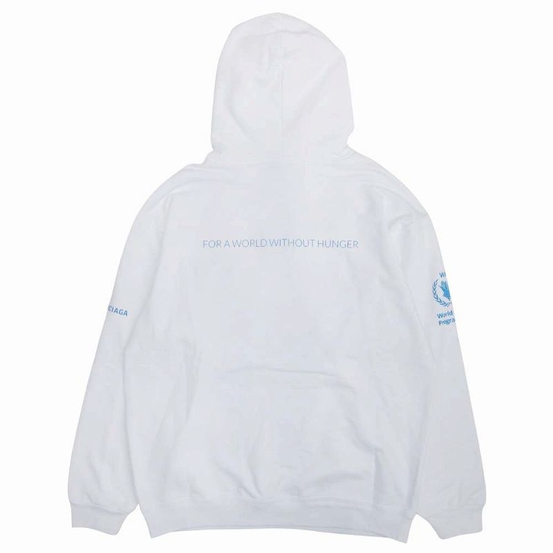 23ss Balenciaga Wfp Logo Print Hoodie Sweatshirt Pullover Lined Cotton Oversize D