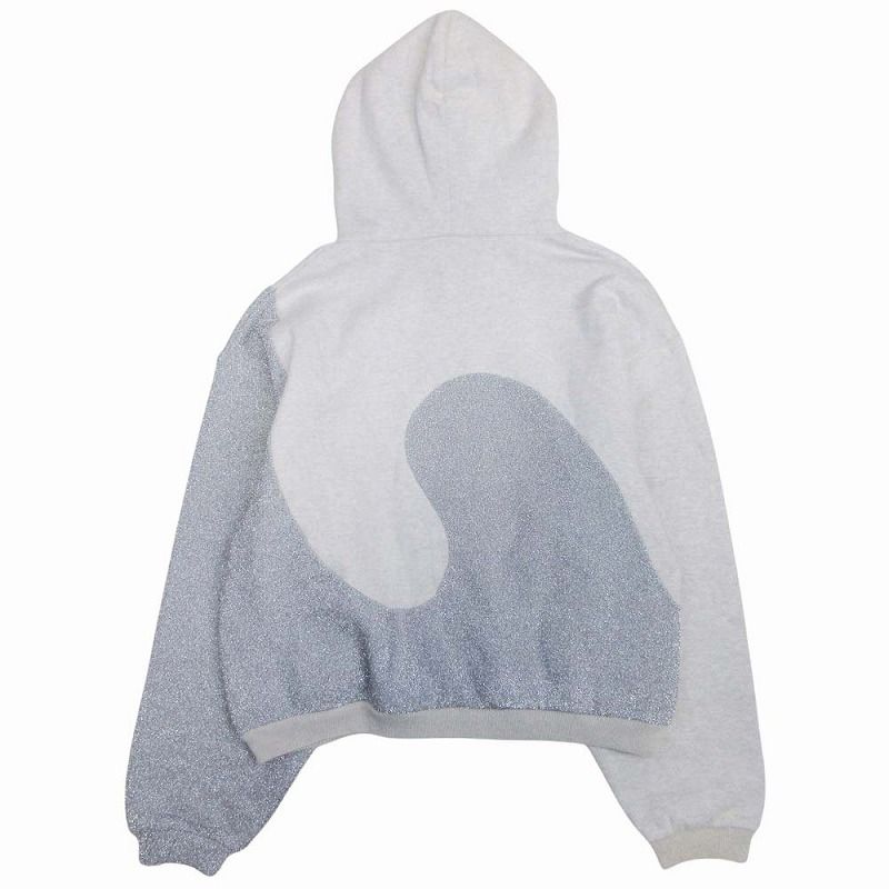 23ss Dior Erl Dior Erl Lame Mix Sweatshirt Hoodie Pullover Cut Cotton Lined