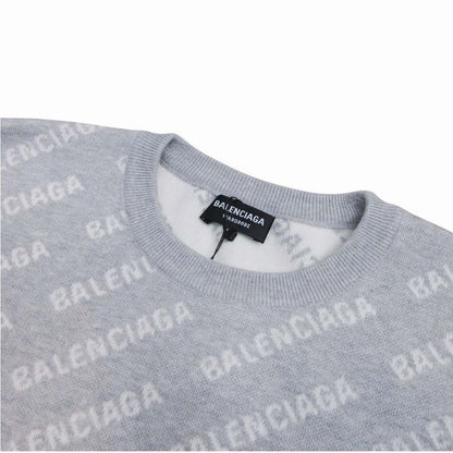 22aw Balenciaga Wardrobe Balenciaga Wardrobe Multi-Logo Allover Round Knit