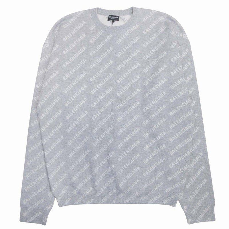 22aw Balenciaga Wardrobe Balenciaga Wardrobe Multi-Logo Allover Round Knit