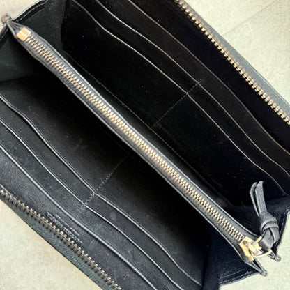 Ultra Bottega Veneta Intrecciato Round Zipper Long Wallet Embossed Leather