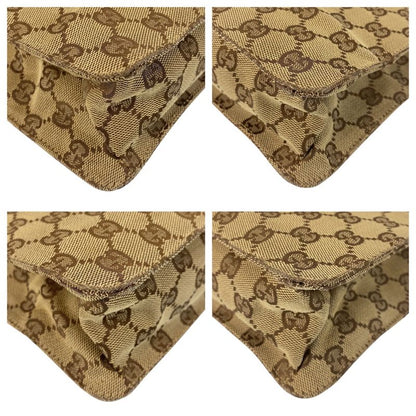 Gucci Beige Brown GG Canvas Leather 120841 Shoulder Bag Pochette Women 506425