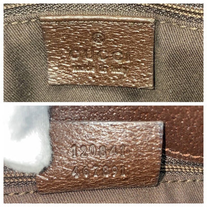 Gucci Beige Brown GG Canvas Leather 120841 Shoulder Bag Pochette Women 506425