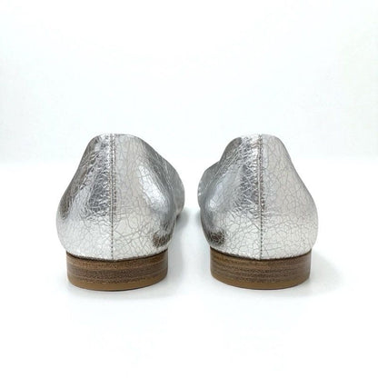 Louis Vuitton Flat Shoes Leather Silver Logo Ballet