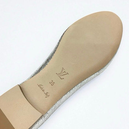 Louis Vuitton Flat Shoes Leather Silver Logo Ballet